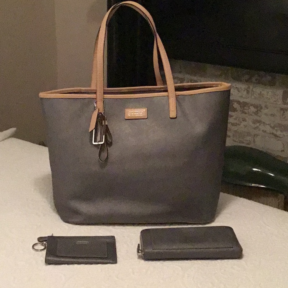 Coach Metro Tote F24341 Platinum Grey